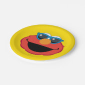 Assiettes En Carton Elmo visage souriant avec lunettes de soleil (Angle)
