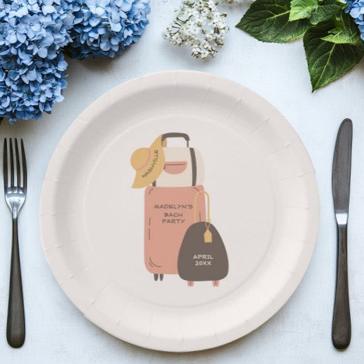 Assiettes En Carton Emballez vos sacs Bagages Destination Bachelorette