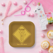 Assiettes En Carton Embarcadère dans la route drôle de panneau de circ (Fête)