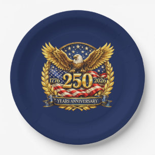 Assiettes En Carton Emblème de l'aigle semiquincentenaire scintillant