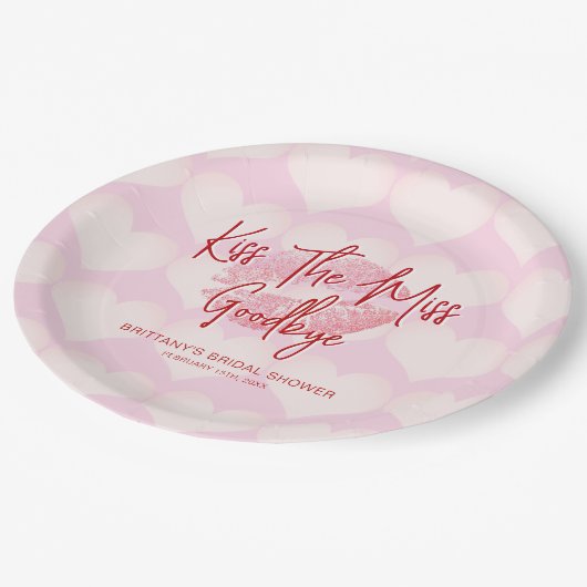 Assiettes En Carton Embrasse La Fête des mariées Miss Goodbye Valentin (Angle)