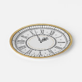 Assiettes En Carton Embrasse-moi à minuit Horloge du Nouvel An (Angle)