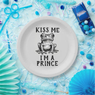 Assiettes En Carton Embrasse-moi Je suis une plaque de papier Prince