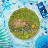 Assiettes En Carton Embrasse un marmotte aujourd'hui. Obtenez une plaq (Fête)