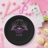 Assiettes En Carton Embrassez Goth Skeleton Heart (Fête)