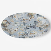 Assiettes En Carton Embrassez le pays français en bleu pâle raffiné (Angle)