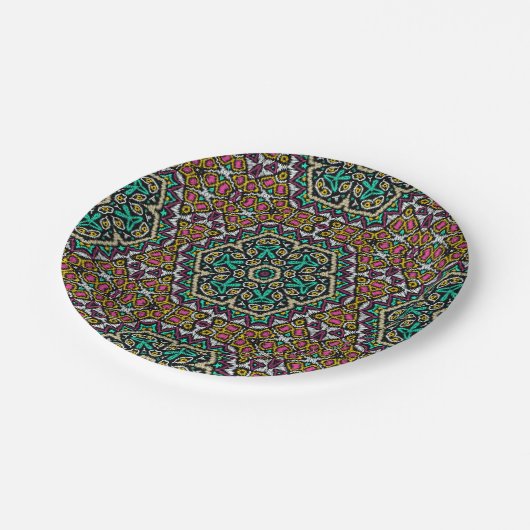 Assiettes En Carton Embrayage sans fil ethno-boho tribal ornemental t (Angle)