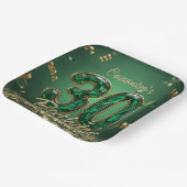 Assiettes En Carton Emerald Gemstone Gold Parties scintillant 30e anni (Angulaire)