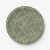 Assiettes En Carton Emerald Green et Gold Art déco Motif (Devant)