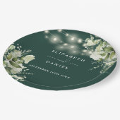 Assiettes En Carton Emerald Green Floral String Mariage (Angle)