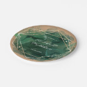 Assiettes En Carton Emerald Green Tan Aquarelle Mariage (Angle)