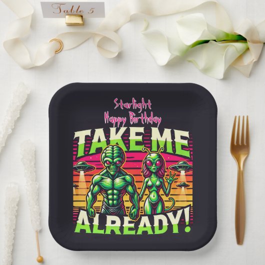 Assiettes En Carton Emmène-moi au-delà des étoiles ! (Mariage)