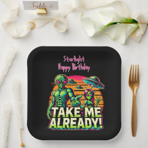 Assiettes En Carton Emmenez-moi dans des aventures cosmiques !