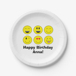 Assiettes En Carton Emoji a personnalisé les plaques à papier