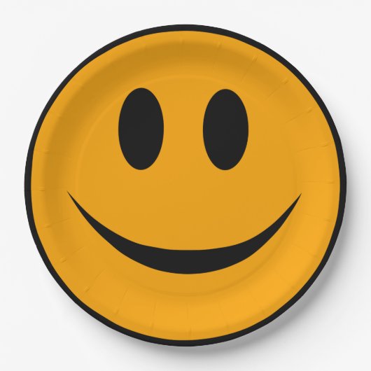 Assiettes En Carton Emoji du visage souriant (Devant)