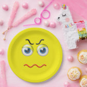 Assiettes En Carton Emoji en colère (Fête)