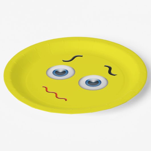 Assiettes En Carton Emoji perplexe (Angle)