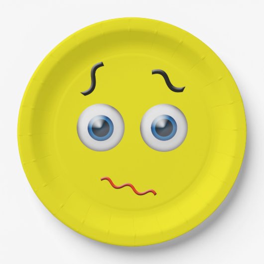 Assiettes En Carton Emoji perplexe (Devant)