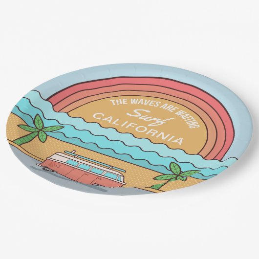 Assiettes En Carton Emplacement personnalisé Plaques papier surf (Angle)