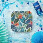 Assiettes En Carton Empreinte d'aloha hawaïen tropical (Fête)