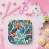 Assiettes En Carton Empreinte d'aloha hawaïen tropical (Fête)