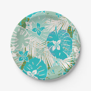 Assiettes En Carton Empreinte d'aloha hawaïen tropical