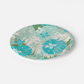 Assiettes En Carton Empreinte d'aloha hawaïen tropical (Angle)