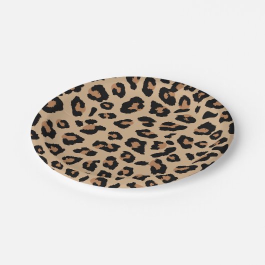 Assiettes En Carton Empreinte de léopard (Angle)
