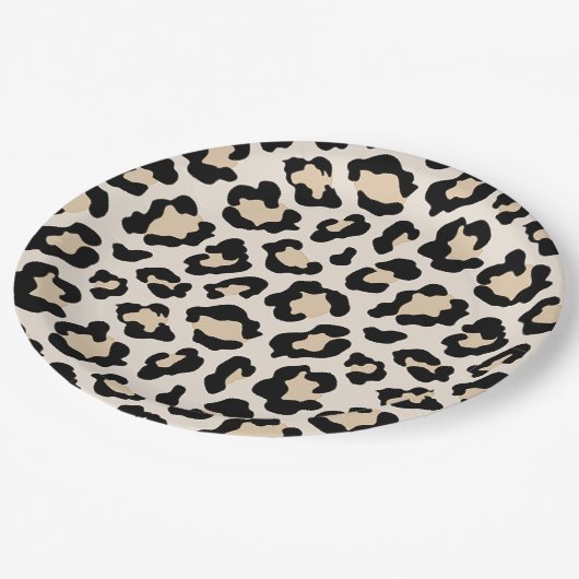 Assiettes En Carton Empreinte de léopard (Angle)