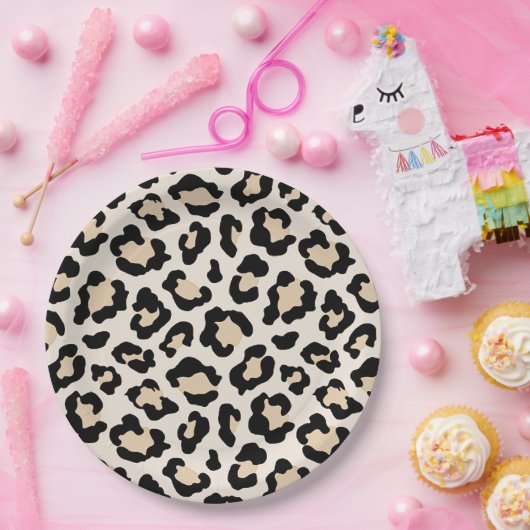 Assiettes En Carton Empreinte de léopard (Fête)