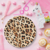 Assiettes En Carton Empreinte de léopard blanc Brown (Fête)