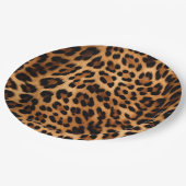 Assiettes En Carton Empreinte de léopard Brown chic (Angle)
