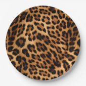 Assiettes En Carton Empreinte de léopard Brown chic (Devant)