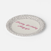 Assiettes En Carton Empreinte de léopard d'argent sur plaque de papier (Angle)