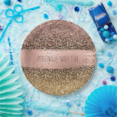 Assiettes En Carton Empreinte de léopard d'or rose (Fête)