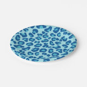 Assiettes En Carton Empreinte de léopard en bleu clair à bleu foncé (Angle)