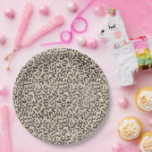 Assiettes En Carton Empreinte de léopard noir et crème (Fête)