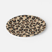 Assiettes En Carton Empreinte de léopard, Noir, Rouille et Tan (Angle)