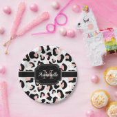 Assiettes En Carton Empreinte de léopard rose (Fête)