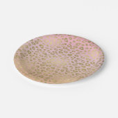 Assiettes En Carton Empreinte de léopard rose d'or d'Ombre (Angle)
