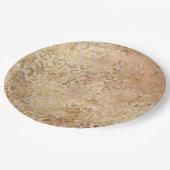 Assiettes En Carton Empreinte de léopard rose Gold (Angle)