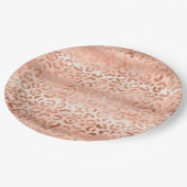 Assiettes En Carton Empreinte de léopard rose pâle (Angle)