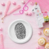 Assiettes En Carton Empreinte digitale noire de mystère (Fête)