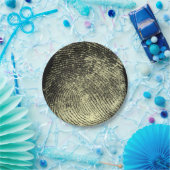 Assiettes En Carton Empreinte digitale renversée de boucle (Fête)