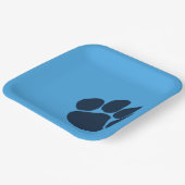 Assiettes En Carton Empreinte marine sur les plaques de papier bleu cl (Angulaire)