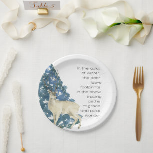 Assiettes En Carton Empreintes de cerf sauvage dans la neige – Art de