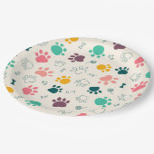 Assiettes En Carton empreintes de pattes (Angle)