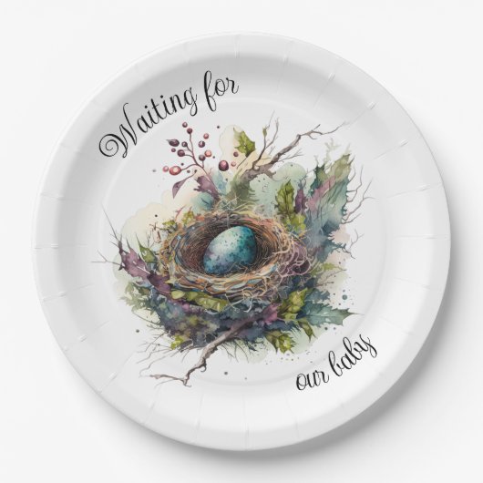 Assiettes En Carton En attendant notre bébé (Devant)