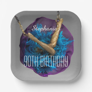 Assiettes En Carton En bas de l'UP Purple et Grey 90e fête d'annivers