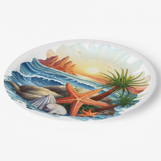 Assiettes En Carton En Bord De Mer (Angle)